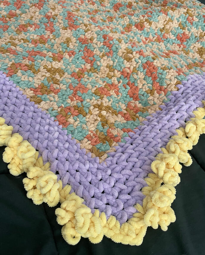 detail corner shot of lover’s blanket!