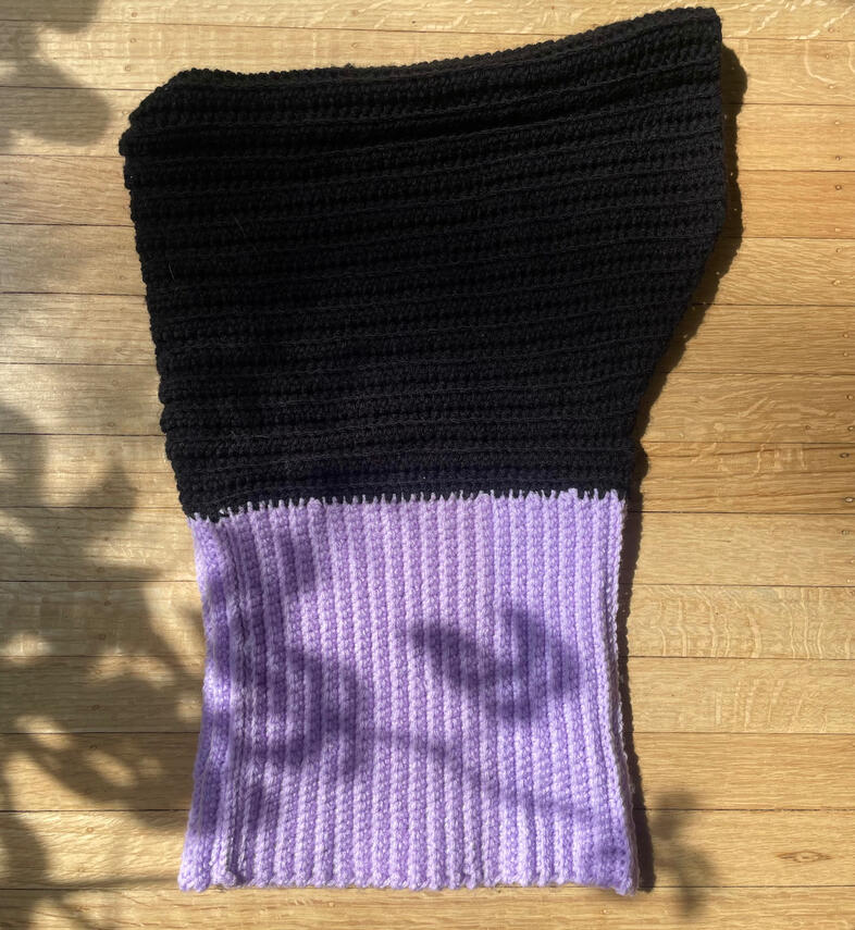 completed hood right side unfolded view